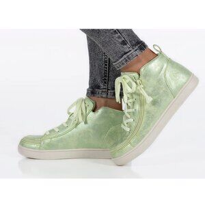 NEW Billy Footwear Women Sneaker Mid Top Zip Up Green Adaptive Size 11 M BY281